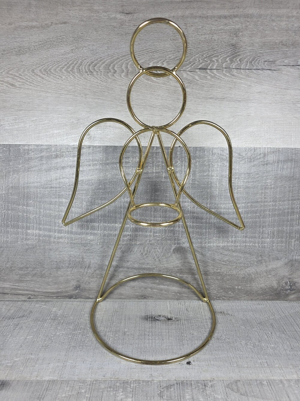 Vintage MCM Brass Angel Large 15" Candle Holder Gold Metal Retro Home Decor b134